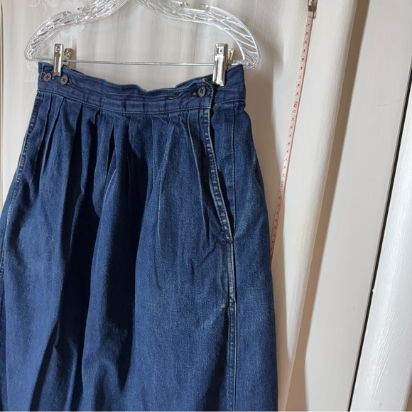 Vintage Calvin Klein Denim Pleated Skirt - Picture 2 of 8
